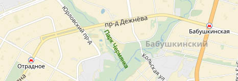 Парк Чермянка между ст. метро на карте