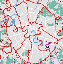 Карта-навигатор, расположение парка на карте Москвы