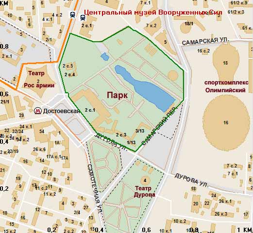 карта Екатерининского парка