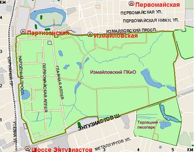 парк Измайлово, карта