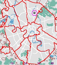 Карта-навигатор, положение парка на карте Москвы